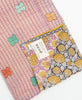 hand-stitched kantha quilt made from premium upcycled cotton saris in light pink pattern