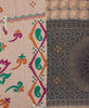 handmade kantha quilt with orange, hot pink and green accents on pattern
