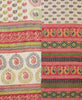 red, green and beige ethically made kantha quilted throw by Anchal