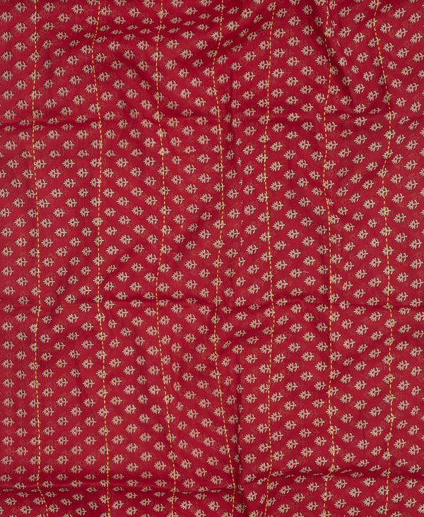 Red and cream artisan made straight scarf 