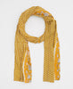 Yellow ecofriendly cotton scarf created using upcycled vintage saris 