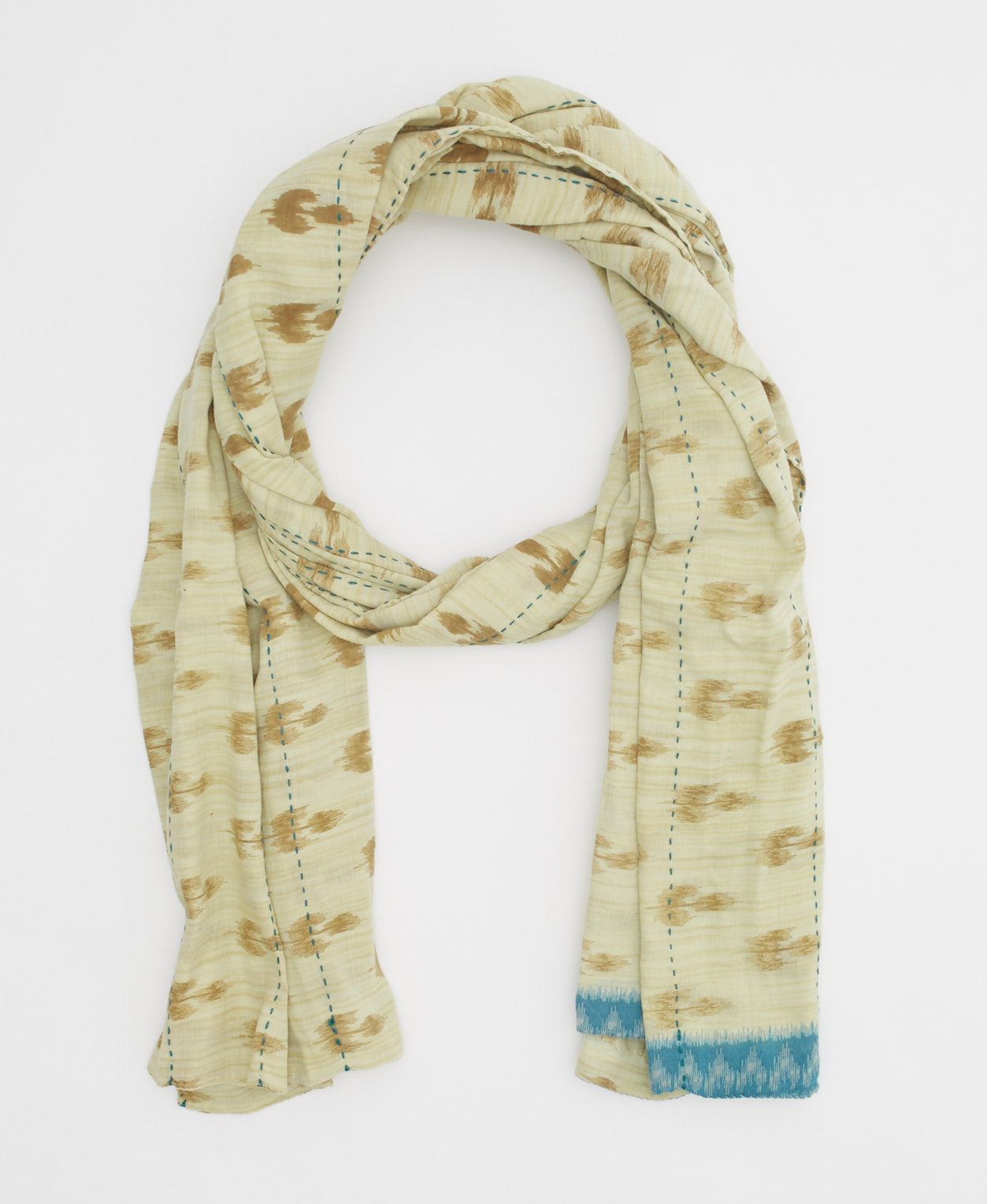 Ecofriendly beige scarf created using upcycled vintage saris 