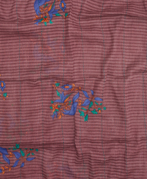 Artisan made cotton scarf featuring traditional kantha stitching 