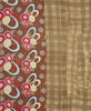 Neutral small throw quilt created using repurposed vintage cotton saris 