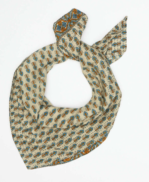 Neutral colored cotton oversized scarf that was hand crafted by artisans in Ajmer, India 