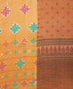 handmade king kantha quilt in burnt orange and light orange patterns