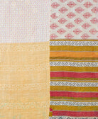 red and green striped pattern on king size kantha quilt that is one-of-a-kind