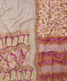 pink and mustard yellow floral pattern on king kantha quilt handmade by Anchal artisans