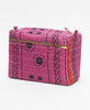 handmade large cotton canvas toiletry bag made from vintage cotton fabric