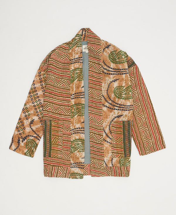 Kantha Open Front Quilted Jacket - No. 230512 - Large