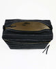 Inside view of Large Pin Stitch Toiletry Bag in Charcoal