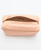 peach travel bag with zipper  handmade by women artisans in Ajmer, India for Anchal