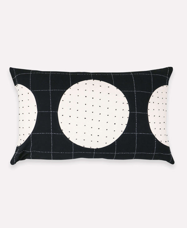 contemporary accent pillow with colorblock concentric pattern