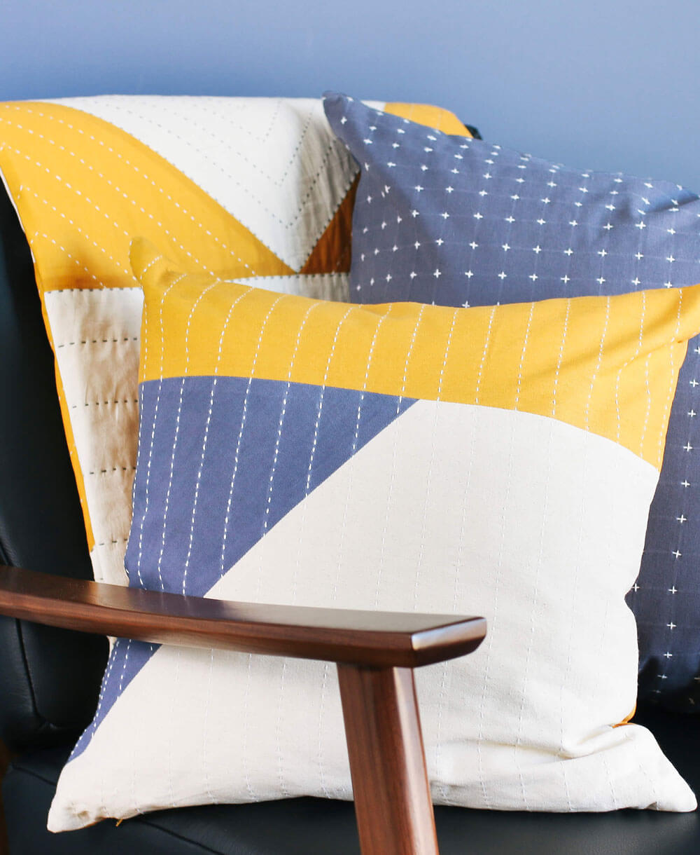 Color block throw pillows top