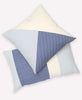 pair of blue modern colorblock patchwork pillows handmade by women artisans from organic cotton