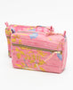 varying stitch color of medium one-of-a-kind toiletry bags by Anchal Project