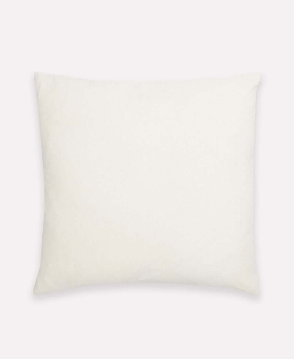 organic cotton grid-stitch throw pillow in ivory bone