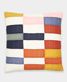 colorful checkered euro sham made from 100% organic cotton by Anchal