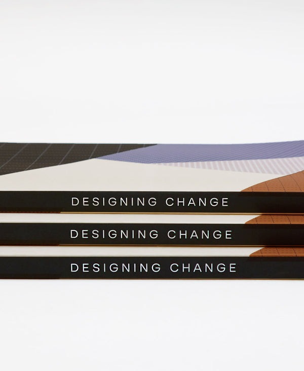 spine text detail on Anchal Project Naari notebook that says Designing Change