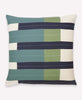 offset stripe throw pillow made from GOTS certified organic cotton and hand-embroidered