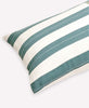 hand-stitched long throw pillow with patchwork stripe pattern by Anchal Project