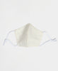 White cotton face mask fitted for adults with elastic ear loop