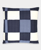organic cotton embroidered plaid euro sham in navy blue