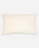 ivory accent pillow with hand-embroidery with modern geometric pattern