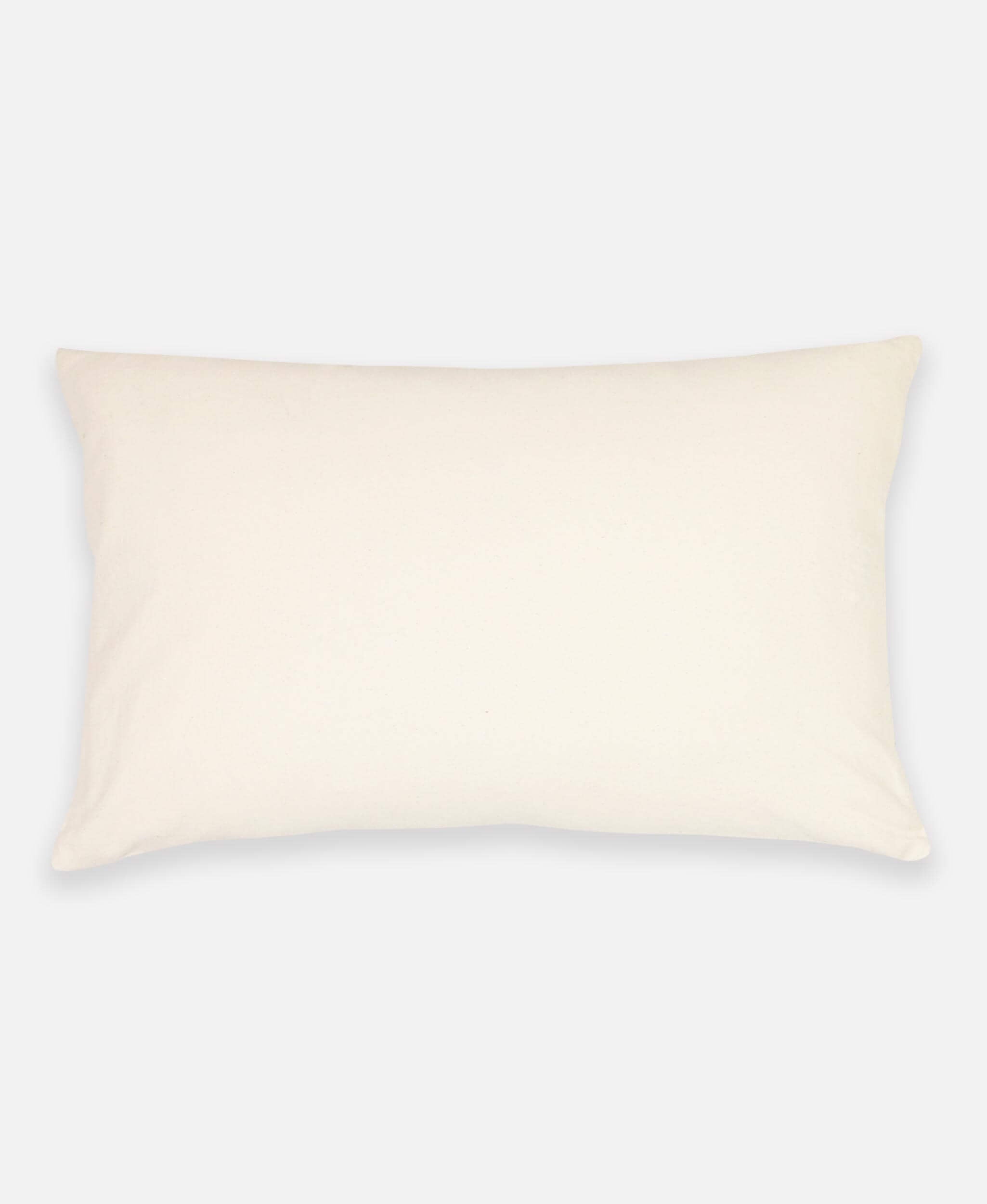 ivory accent pillow with hand-embroidery with modern geometric pattern