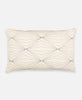 ivory lumbar pillow with hand-stitched diamond wave design