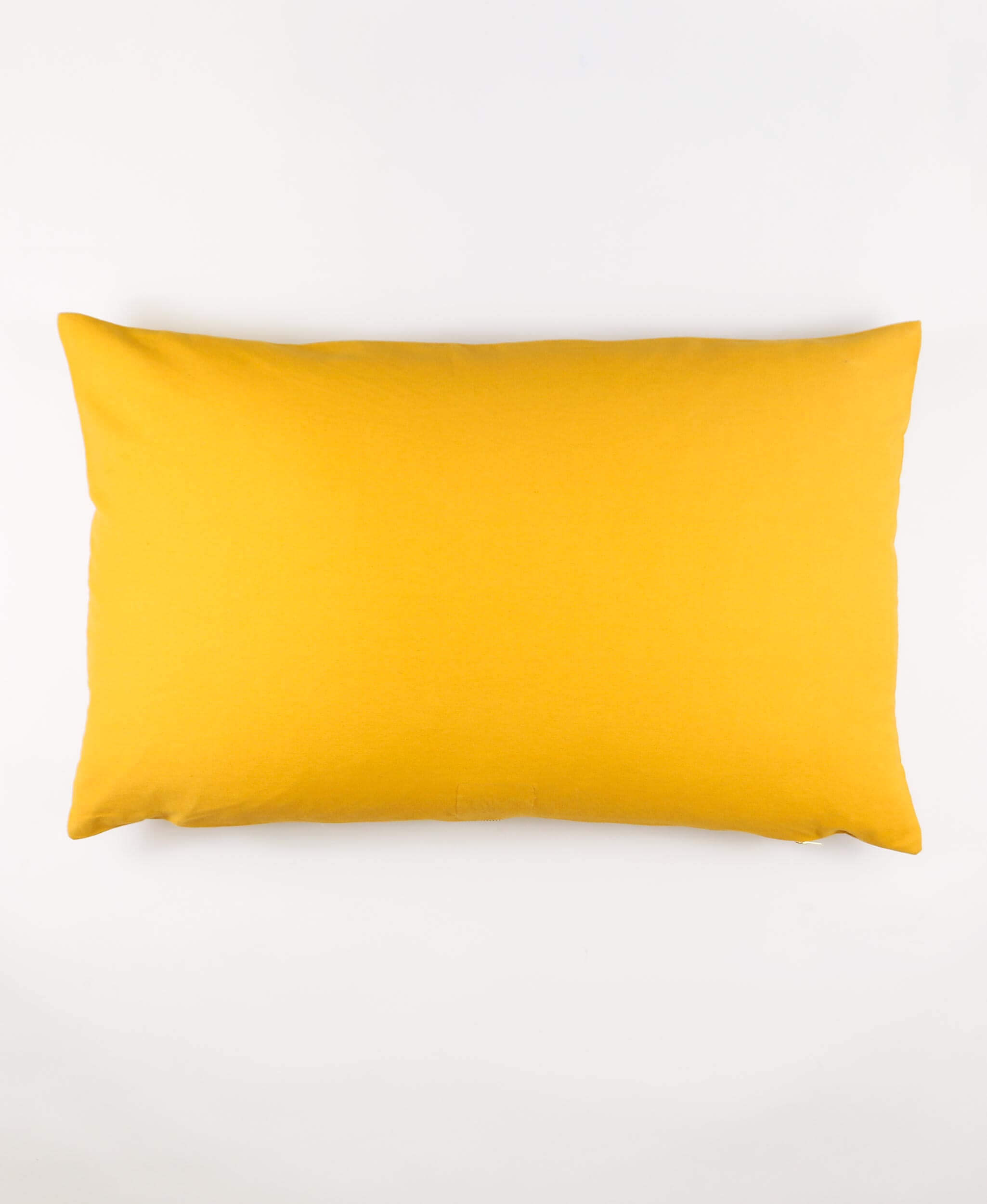 mustard yellow organic cotton lumbar throw pillow