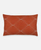 rust lumbar pillow made with organic cotton and hand embroidered by anchal artisan