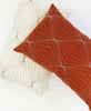 pair of prism lumbar pillows with geometric line pattern by Anchal