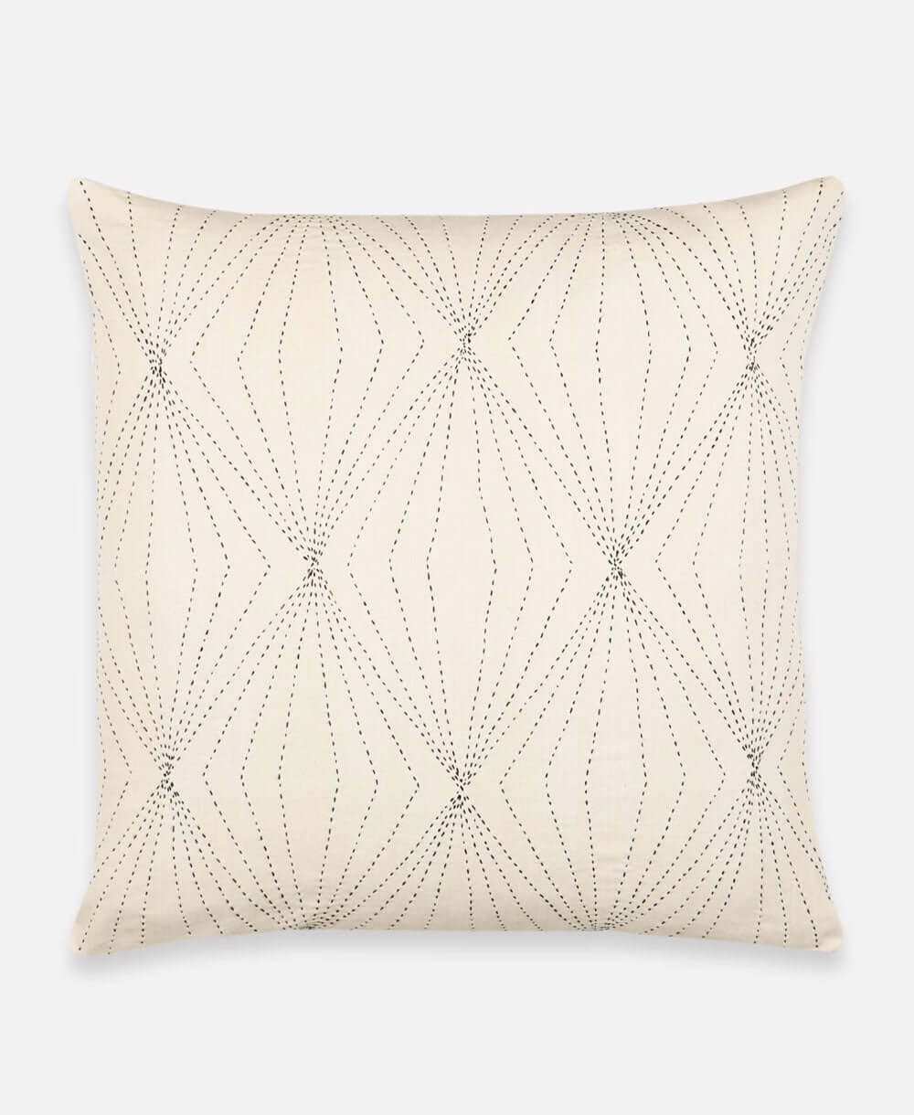 Anchal geometric diamond patterned throw pillow made from organic cotton