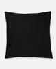 black eco-friendly throw pillow with modern kantha stitching
