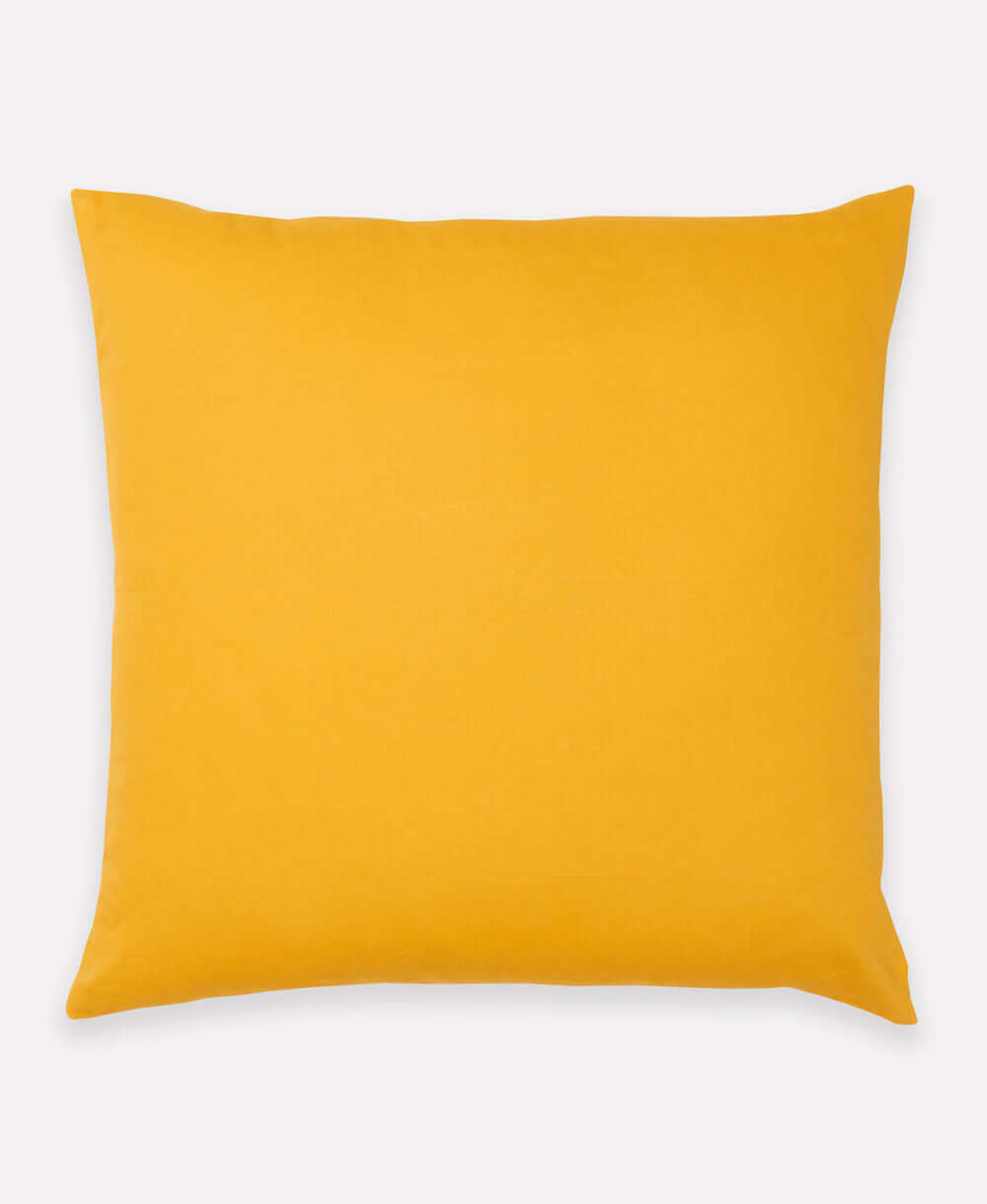 mustard yellow organic cotton throw pillow by Anchal