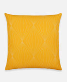 Anchal mustard yellow throw pillow hand-stitched by artisans in India