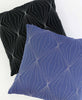 pair of coordinating prism throw pillows by Anchal Project in charcoal black and slate blue