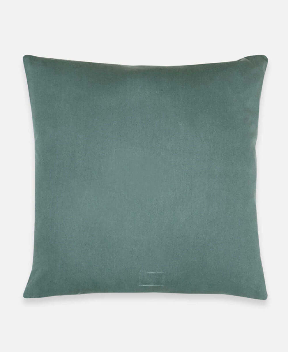 spruce green organic cotton fair trade throw pillow by Anchal