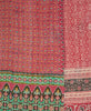 Sustainable kantha quilt handmade by a female artisan from Ajmer, India and is made from vintage saris