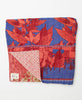 queen quilt in bold floral design handmade with kantha stitching