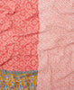 delicate queen kantha quilt in pretty coral patterns