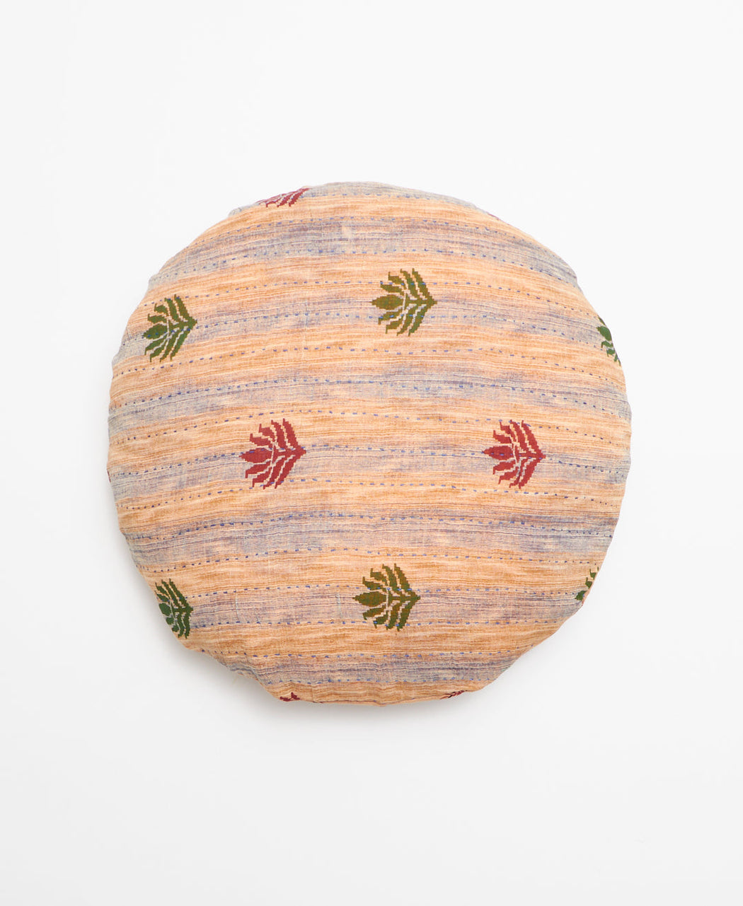 Round Kantha Throw Pillow - No. 230222