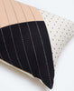 hand-stitched throw pillow with geometric patterns on organic cotton twill