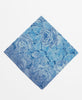 Large floral print silk bandana in hues of blue and white 