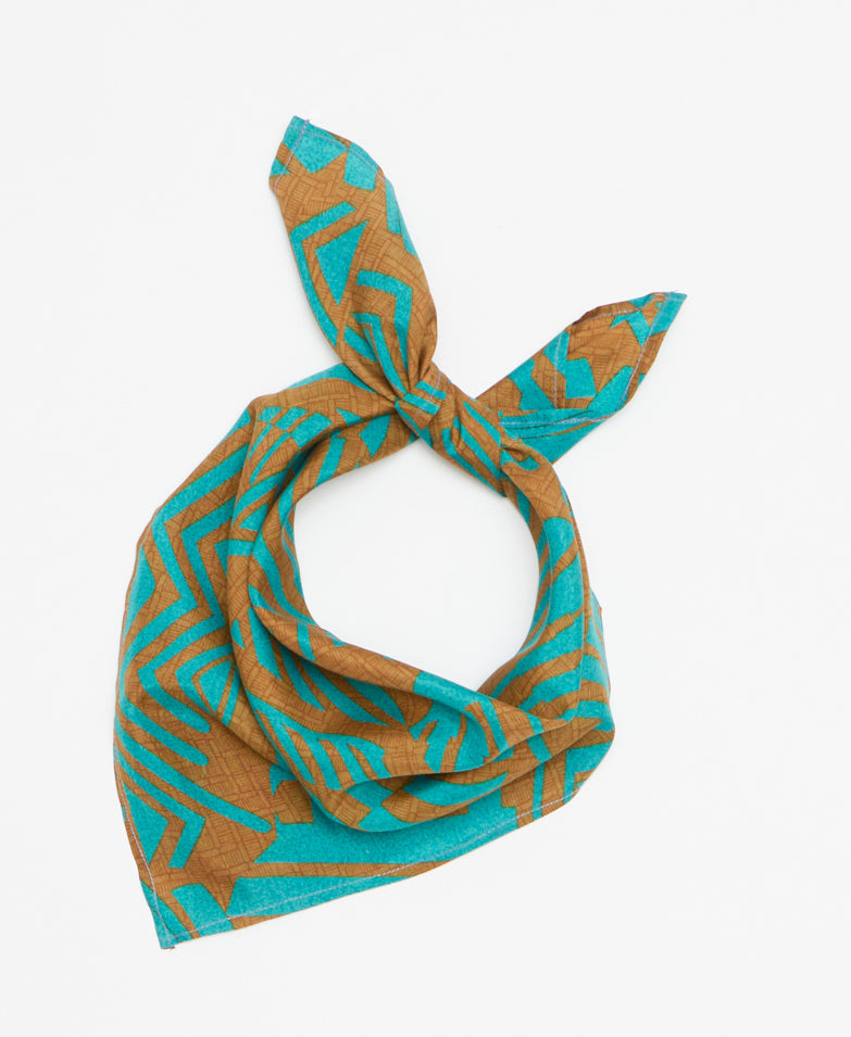 Handcrafted silk bandana made from upcycled vintage silk saris 