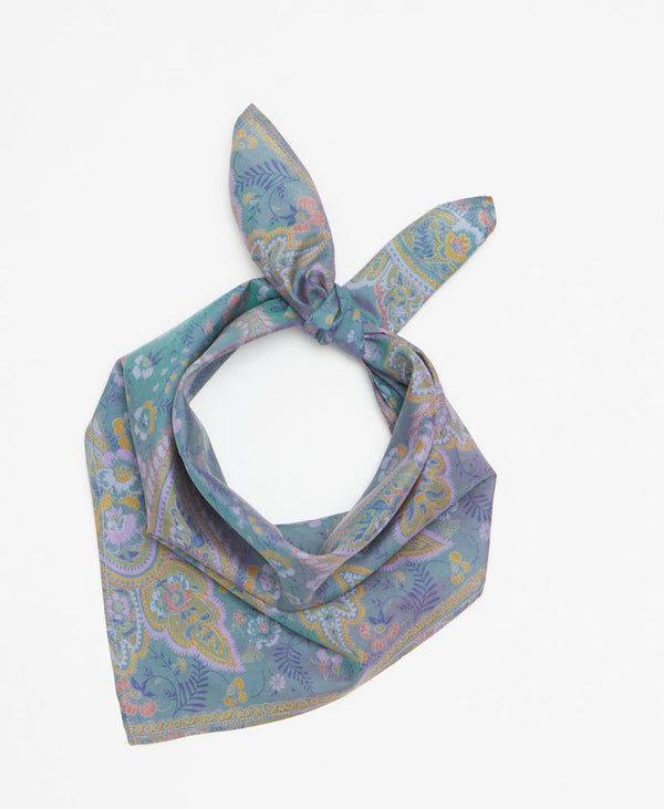 Handcrafted silk bandana made from upcycled vintage silk saris 