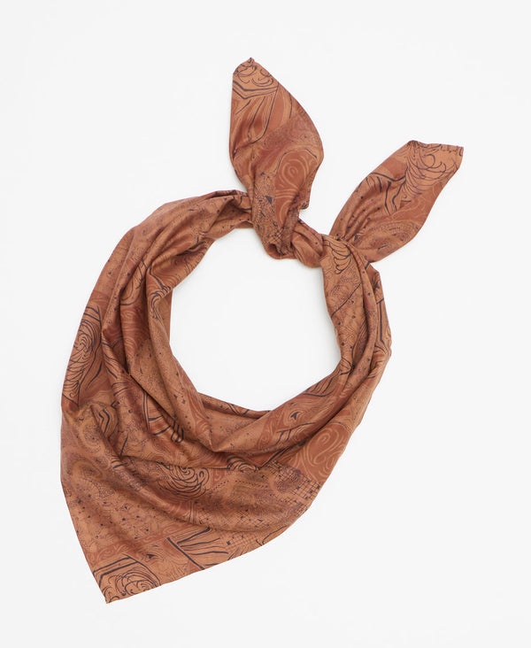 Artisan-made silk square scarf crafted using upcycled vintage silk saris 