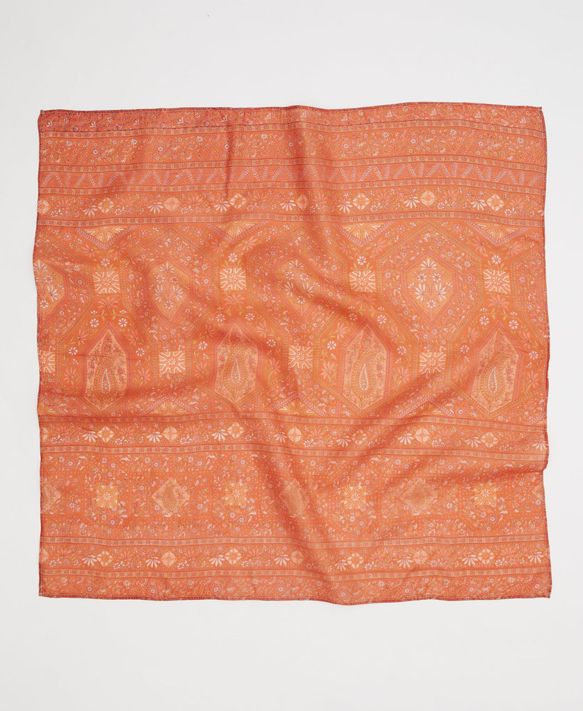 One of a kind silk square scarf created using upcycled vintage saris 