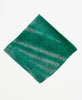 fair trade green bandana handmade by women artisans using upcycled vintage silk saris
